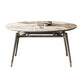 Modern Round Extendable Dining Table Wood Legs for Living Room