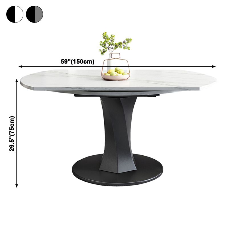 Simplicity Round Dining Room Table Sintered Stone Table with Pedestal Base Clearhalo ' dining_table' 'Dining Tables & Seating' 'Dining Tables' 'furn' 'furn_dining_table' 'Furniture' 'furniture_dining_table' 'Kitchen & Dining Furniture' 'kitchen&dining_furn' 'kitchen' 'kitchen_dining_table' 1200x1200_a8e00f6e-ac9e-4bd6-8396-84a09bbb3313