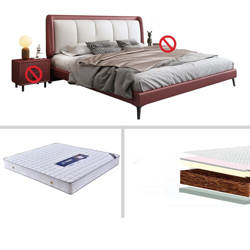 スカンジナビアの本物の革張りのベッドパインウッドパネルベッド