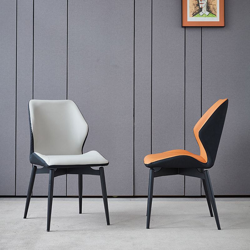 Sedie da pranzo in metallo in stile contemporaneo cucina laterale senza braccio