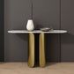 Mesa de acento de consola ovalada glamorosa con soporte de acero inoxidable para Hall