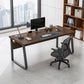 Rectangular Contemporary Office Desk Antique Finish Wooden Computer Desk with Metal Legs