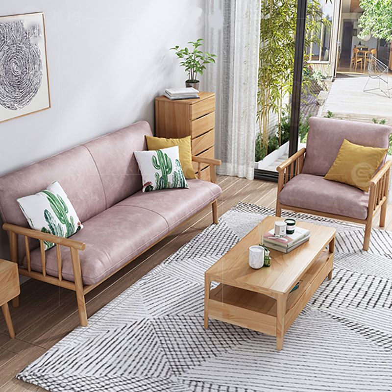 2-seats Faux Leather Rolled Arm Sofa 28.7"W with 2 Pillows Stain Resistant Sofa Clearhalo 'furn' 'furn_sofas' 'Furniture' 'furniture_sofas' 'Living Room Furniture' 'Sofa' 'sofas' 1200x1200_a8e43ba4-30f7-48f9-b324-d72394c928ca