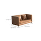 Glam Seating Genuine Leather Orange Cushions Square Arm Living Room Sofa
