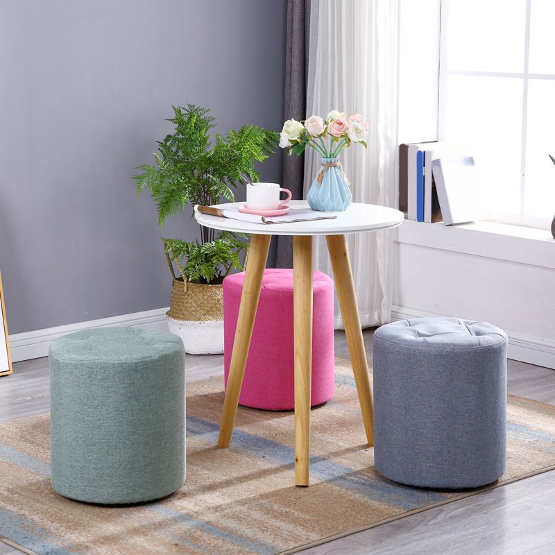 Modern Cotton Pouf Round Stain Resistant Solid Color Pouf for Living Room Clearhalo 'furn' 'furn_ottomans_poufs' 'Furniture' 'Living Room Furniture' 'Ottomans & Poufs' 'ottomans_poufs' 1200x1200_a8e61d3a-917c-43f8-95bf-98829433b1b1