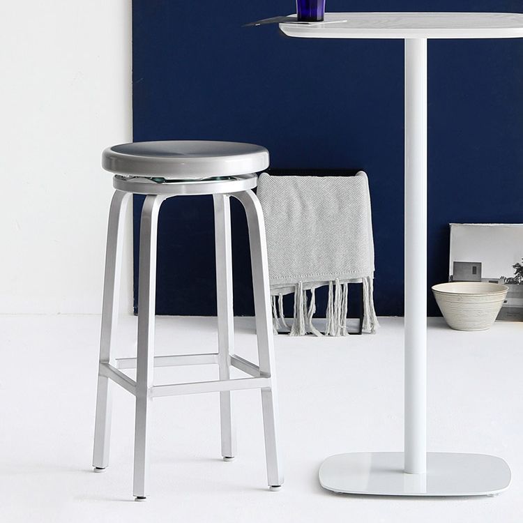 Contemporary Backless Metal Counter Stool with 4 Legs for Dining Room Clearhalo 'Bar Furniture' 'Bar Stools' 'bar_stools' 'furn' 'furn_bar_stools' 'Furniture' 'Kitchen & Dining Furniture' 1200x1200_a8e65876-4782-4c22-b19b-410fb8ef26f3