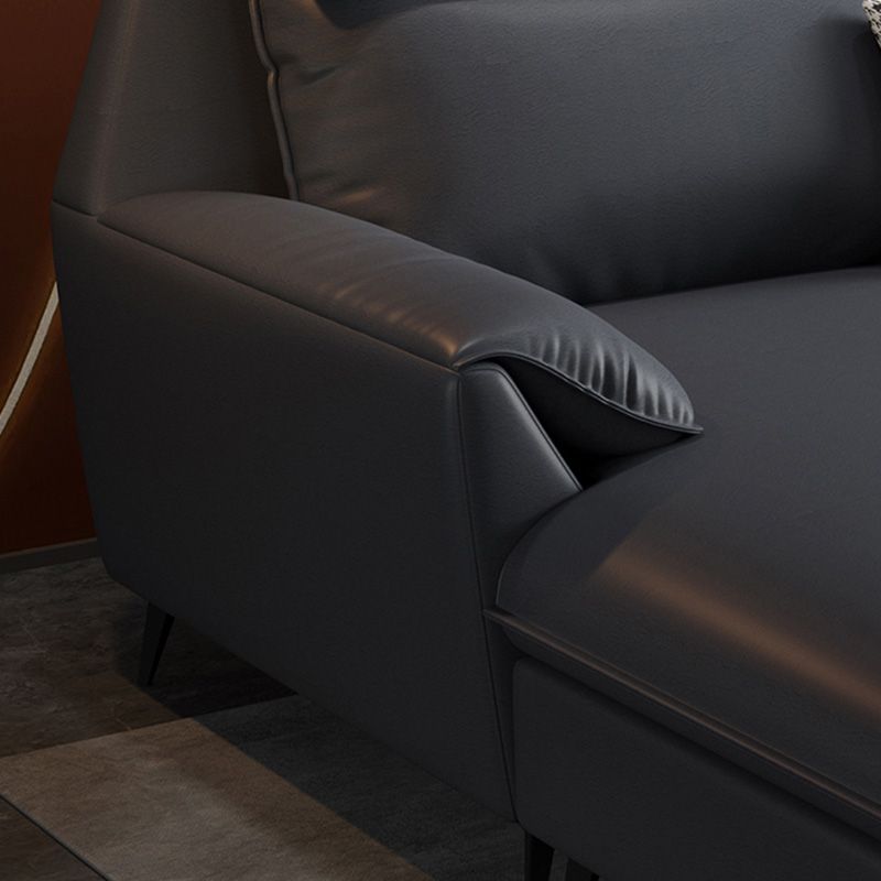 High Back Faux leather Pillow Top Arm Sofa and Sectional with Wear resistant Clearhalo 'furn' 'furn_sectionals' 'Furniture' 'furniture_sectionals' 'kitchen' 'kitchen_sectionals' 'Living Room Furniture' 'Sectionals' 1200x1200_a8e7b286-573b-4922-9160-25d25afb8865