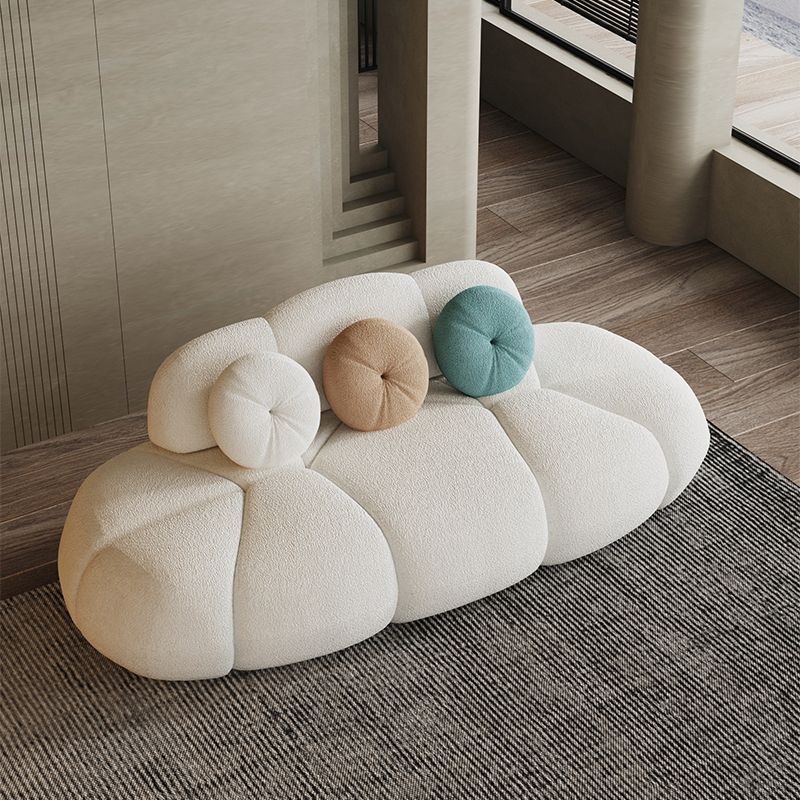29.5 "H Sofá sin almohada de almohada de lana blanca contemporánea para el brazo para el brazo para apartamento