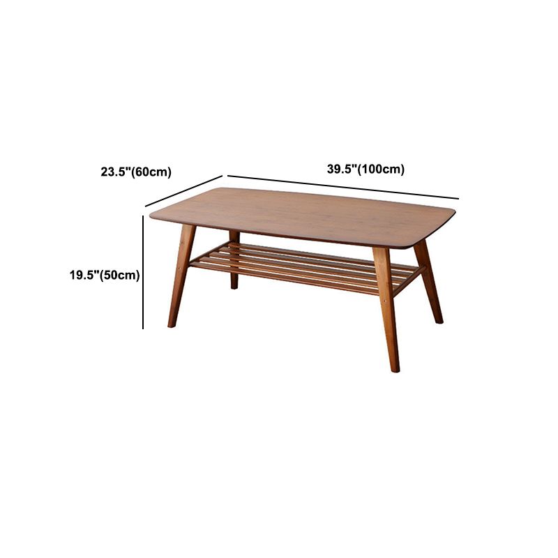 Nordic Style Wood/tan Solid Wood with Storage Rack Coffee Table Clearhalo 'Coffee & Accent Tables' 'Coffee Tables' 'coffee_tables' 'furn' 'furn_coffee_tables' 'Furniture' 'Living Room Furniture' 1200x1200_a8e9658b-e4ad-4025-8c63-98cd32b8f485