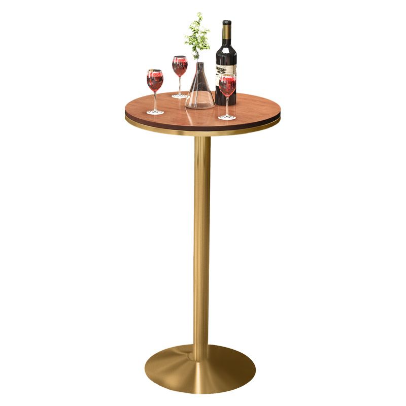Glam Style Iron Bar Table Round Top Indoor Pedestal Bistro Table - 21"W x 41"H Clearhalo 'Bar Furniture' 'Bar Tables' 'bar_tables' 'furn' 'furn_bar_tables' 'Furniture' 'furniture_bar_tables' 'Kitchen & Dining Furniture' 'kitchen&dining_furn' 'kitchen' 1200x1200_a8ea9abc-130f-45c6-8f7b-f33f25427e76