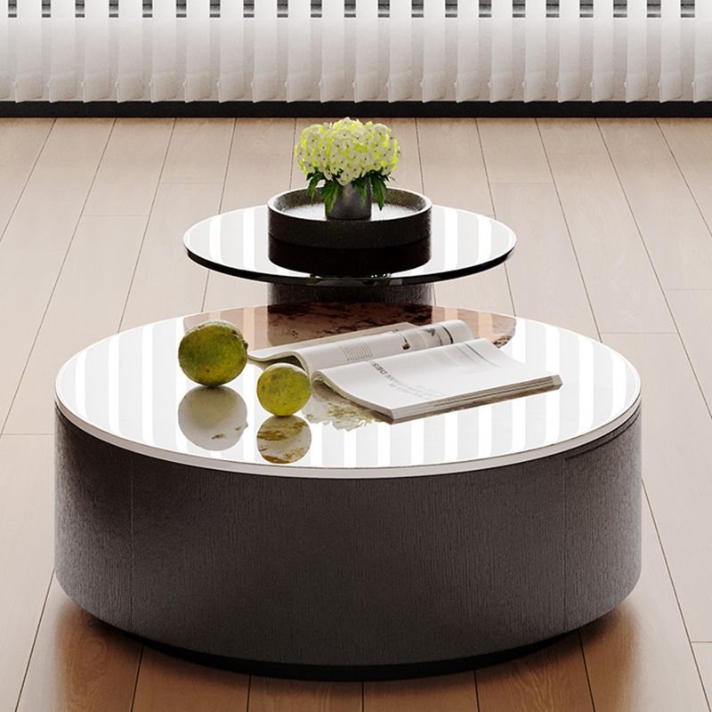 Slate Nesting Coffee Table Set Pedestal Cocktail Table with Drawers Clearhalo 'Coffee & Accent Tables' 'Coffee Tables' 'coffee_tables' 'furn' 'furn_coffee_tables' 'Furniture' 'Living Room Furniture' 1200x1200_a8eac3fe-528d-4a22-a44a-f12c9e0e253a