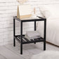 Modern Style Pine with Storage Rack Black/different/wood Color Square Side Table