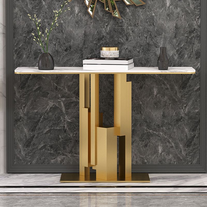 Table de la console en pierre rectangulaire glam - 11,81 "W x 31,50" Table de console H