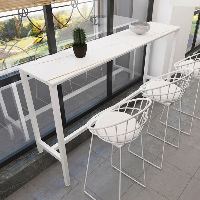 Rectangle Stone Modern Cocktail Bar Table Footrest Trestle Pub Height Dining Table Clearhalo 'Bar Furniture' 'Bar Tables' 'bar_tables' 'furn' 'furn_bar_tables' 'Furniture' 'furniture_bar_tables' 'Kitchen & Dining Furniture' 'kitchen&dining_furn' 'kitchen' 1200x1200_a8ecbbb4-6430-4dd0-8439-815265930d50