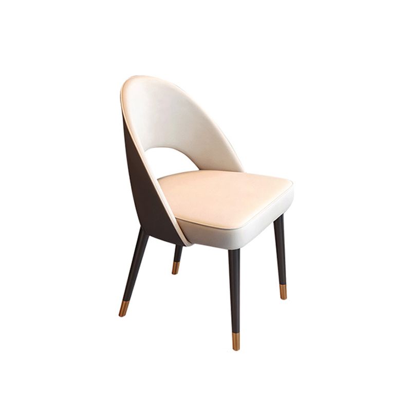 Glam Armless Dining Side Chair Black Metal Legs Open Back Dining Chairs