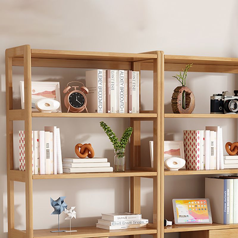 Modern Style Open Back Bookshelf Vertical Wooden Bookcase with Drawers Clearhalo 'Bookcases' 'furn' 'furn_bookcases' 'Furniture' 'Office Furniture' 1200x1200_a8f17029-4032-4d68-8ae1-91a6ef8bb9df