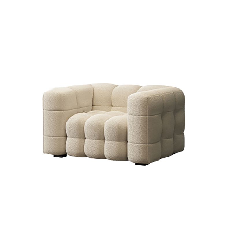 Canapé-lit scandinave de 40 "de large siège en tissu blanc avec oreillers