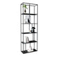 Modern Style Open Back Bookcase Metal Frame Bookshelf in Black