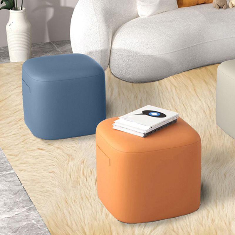 Orange Modern Pouf Square Stain Resistant Pouf for Home Decor Clearhalo 'furn' 'furn_ottomans_poufs' 'Furniture' 'Living Room Furniture' 'Ottomans & Poufs' 'ottomans_poufs' 1200x1200_a8f2ae75-ddc9-4b82-af29-b61afe57dfc8