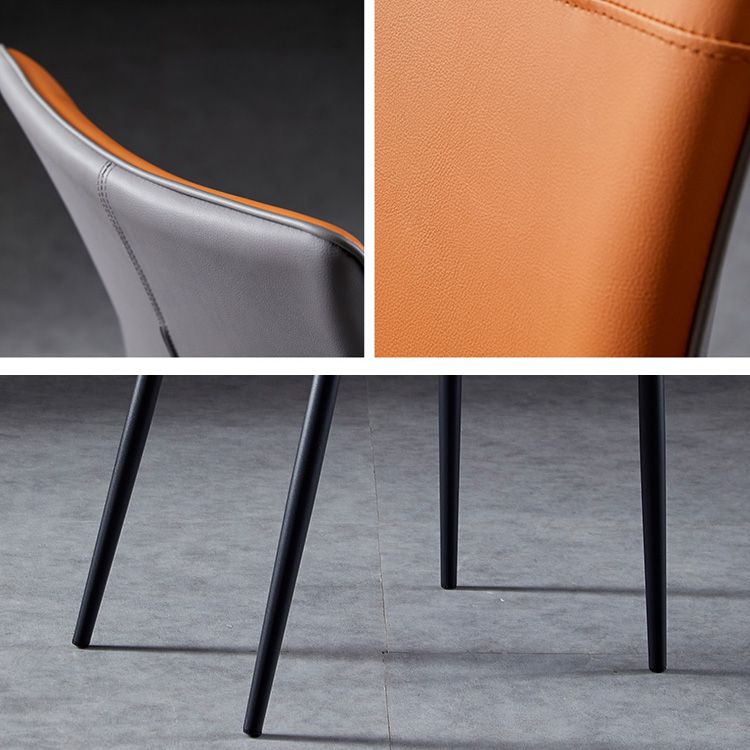 Metal Scandinavian Home Side Chair Solid Back 17.7'' Wide Dining Chair with Black Legs Clearhalo ' kitchen&dining_furn' 'Dining Chairs' 'Dining Tables & Seating' 'dining_chair' 'furn' 'furn_dining_chair' 'Furniture' 'furniture_dining_chair' 'Kitchen & Dining Furniture' 'kitchen' 1200x1200_a8f2c218-a5c9-44f2-aaca-33934fb22a19