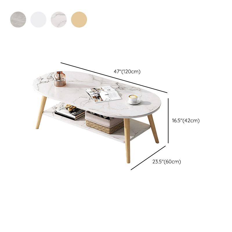 Wood Coffee Table No Distressing Single Coffee Table with Shelf Clearhalo 'Coffee & Accent Tables' 'Coffee Tables' 'coffee_tables' 'furn' 'furn_coffee_tables' 'Furniture' 'Living Room Furniture' 1200x1200_a8f36493-8f7a-4e8e-b1d0-ffb9f3fc2cae