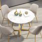 Modern 1/2/5 Pieces Dining Set Round Stone Dining Table for Dining Room Kitchen