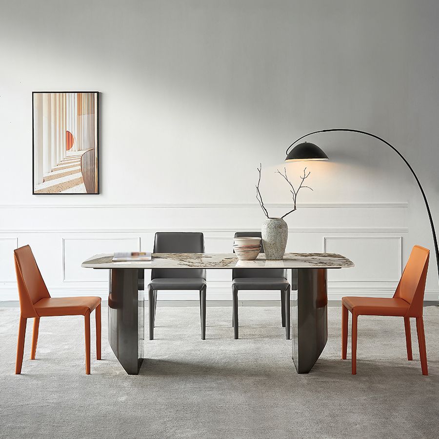 Modern Sintered Stone Dining Round Table Set 1/4/5 Pieces Dining Set