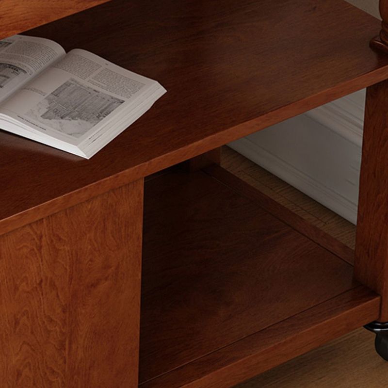 13.7" W X 23.6" H Farmhouse Wood Side Table Two-Drawer Side Table with Wheels Clearhalo 'Coffee & Accent Tables' 'End & Side Tables' 'end_side_tables' 'furn' 'furn_end_side_tables' 'Furniture' 'Living Room Furniture' 1200x1200_a8f61cd8-7bbc-4d00-8f3c-14053f874788