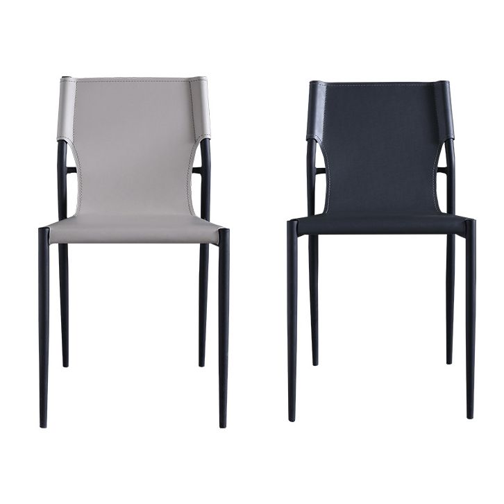 Modern Style Metal Chairs Armless Chair for Kitchen with Metal Legs