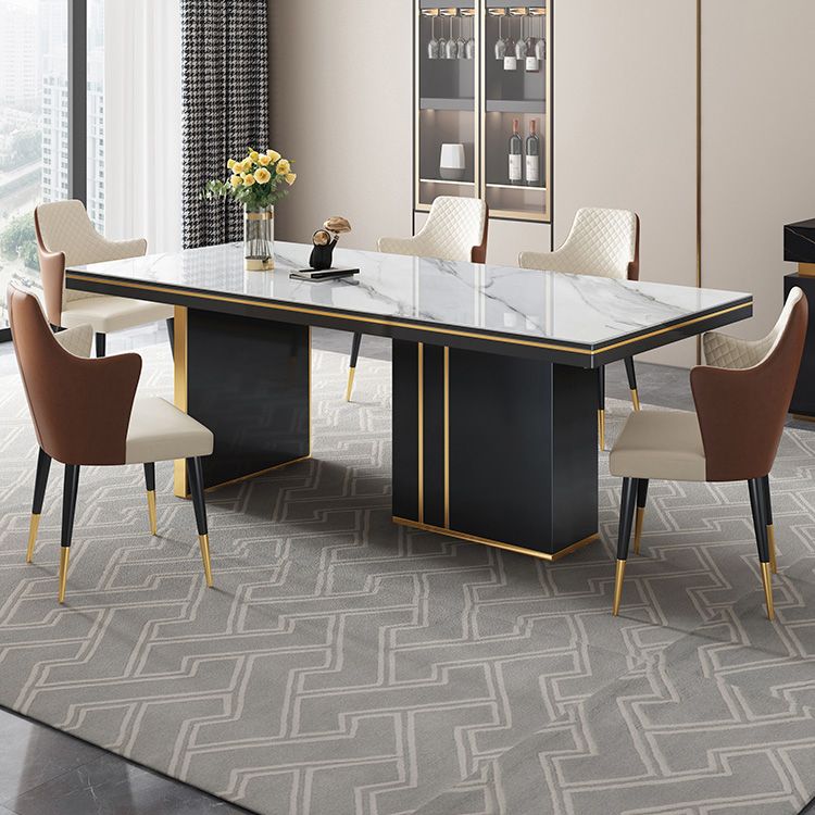 Glam 1/4/6/7/9 Pieces Dining Set Rectangle Stone Dining Table Furniture for Dining Room Clearhalo 'Dining Room Sets' 'Dining Tables & Seating' 'dining_room_set' 'furn' 'furn_dining_room_set' 'Furniture' 'furniture_dining_room_set' 'Kitchen & Dining Furniture' 'kitchen&dining_furn' 'kitchen' 1200x1200_a8f882c5-c64d-4f87-aaf5-ae1b6614d6c4