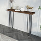 Tavolo da console top in legno massiccio da 31,5 "H con gambe metalliche moderne