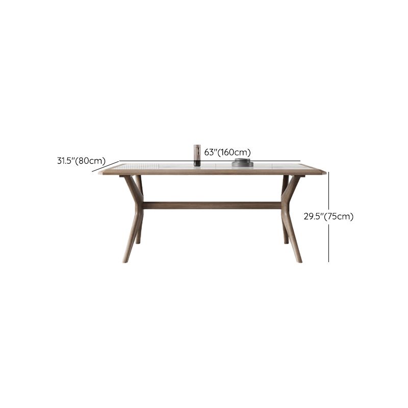 Modern Rectangular Stone Top Dining Table with Solid Wood Legs for Living Room Clearhalo 'Dining Tables & Seating' 'Dining Tables' 'dining_table' 'furn' 'furn_dining_table' 'Furniture' 'Kitchen & Dining Furniture' 1200x1200_a8f8f6c5-425f-4cc0-b09f-38850c2d788d