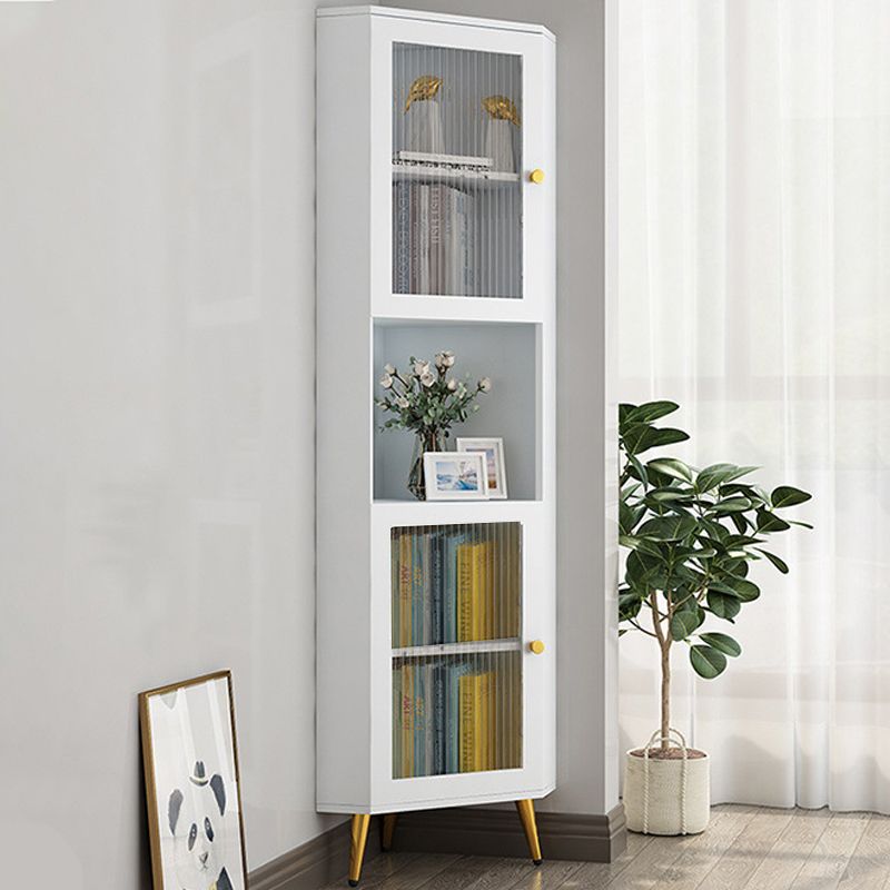Contemporary Storage Cabinet with 3 Shelves and Glass Paned Triangle Cabinet Clearhalo 'Cabinets & Chests' 'cabinets_chests' 'furn' 'furn_cabinets_chests' 'Furniture' 'Living Room Furniture' 1200x1200_a8fae36b-e9d2-40c9-9c62-708091e71a4f