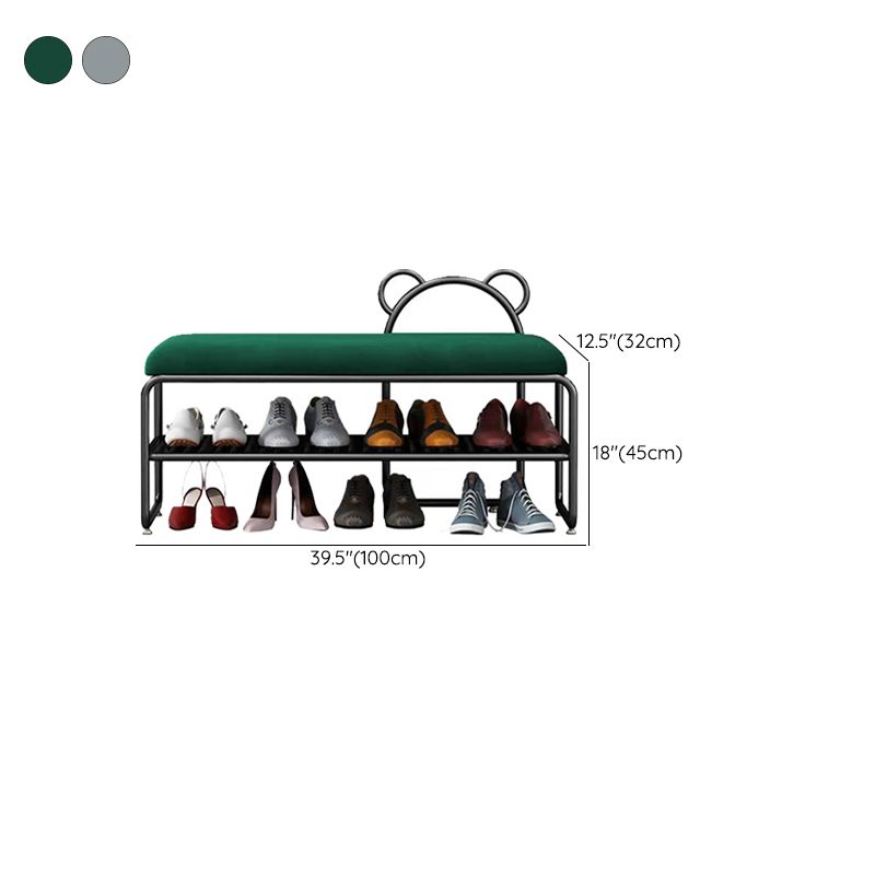 Modern Metal Entryway Bench Cushioned Rectangle Shoe Storage Seating Bench Clearhalo 'Benches' 'Chairs & Seating' 'furn' 'furn_benches' 'Furniture' 'Living Room Furniture' 1200x1200_a8fbdb39-cb73-4154-b809-7de2f81cf5b1