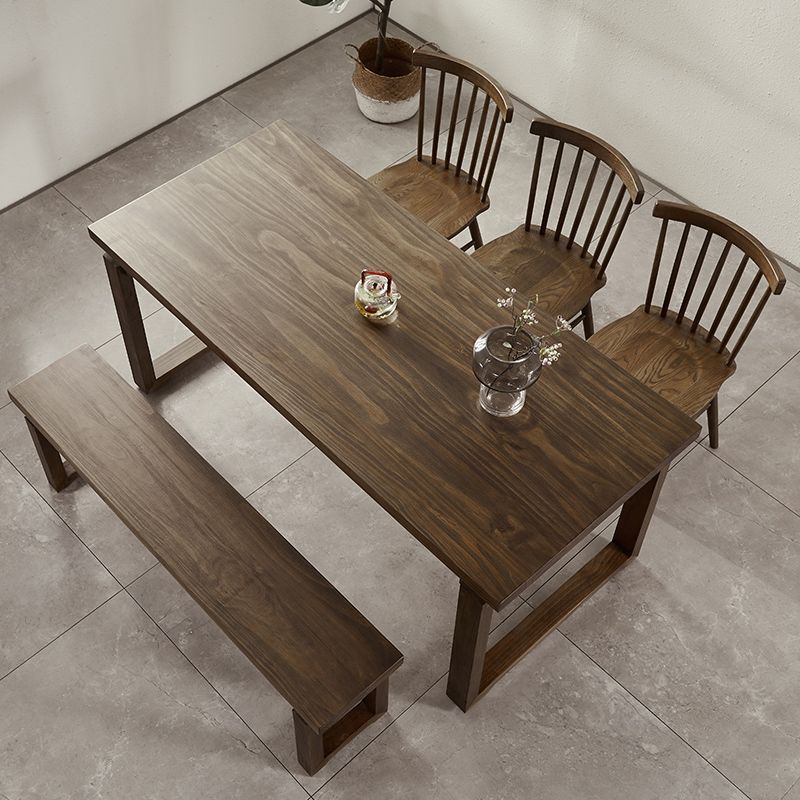 Solid Wood Brown Tone Table Simplicity Sled Base Table for Dining Room Clearhalo ' dining_table' 'Dining Tables & Seating' 'Dining Tables' 'furn' 'furn_dining_table' 'Furniture' 'furniture_dining_table' 'Kitchen & Dining Furniture' 'kitchen&dining_furn' 'kitchen' 'kitchen_dining_table' 1200x1200_a8fc2d7c-3a4b-488f-859a-d9c0394649fc