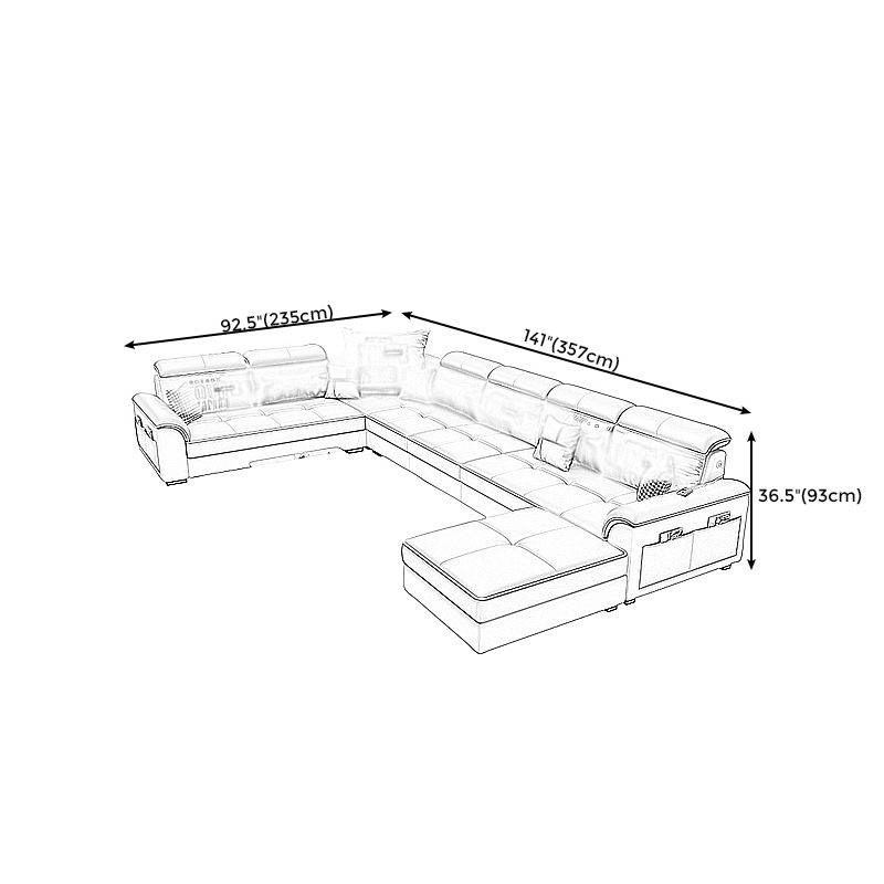 6-Seater Pillowed Back Cushions Square Arm Sectional Sofa for Living Room Clearhalo 'furn' 'furn_sectionals' 'Furniture' 'furniture_sectionals' 'kitchen' 'kitchen_sectionals' 'Living Room Furniture' 'Sectionals' 1200x1200_a8fdec81-7c35-4983-a677-84ea09276e1e