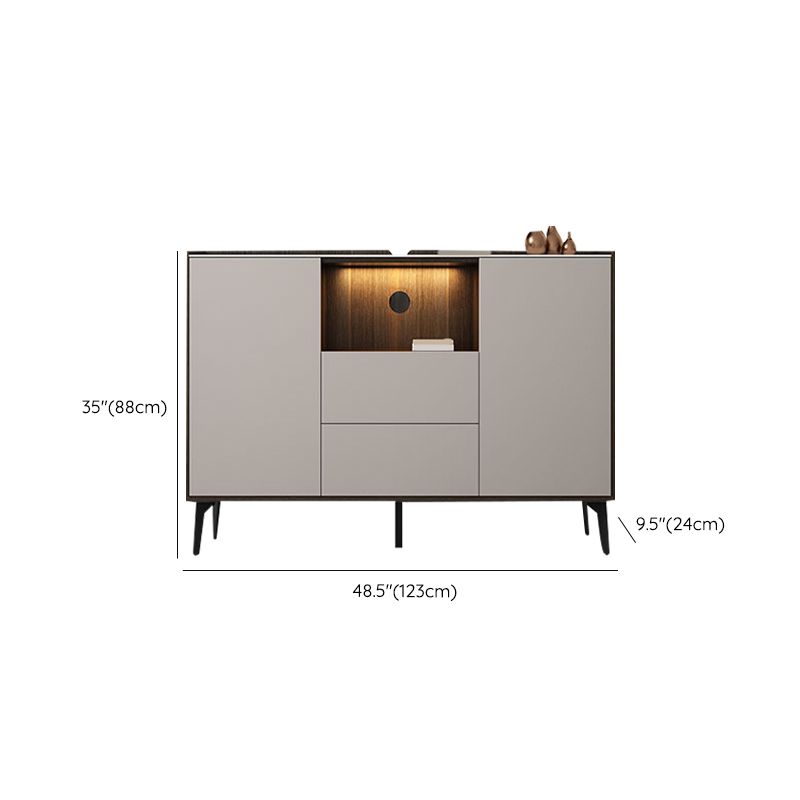 Stone Media Console TV Stand Modern TV Stand Console with 2 Drawers Clearhalo 'furn' 'furn_tv_stands_entertainment_centers' 'Furniture' 'Living Room Furniture' 'TV Stands & Entertainment Centers' 'TV Stands & Media Storage Furniture' 'tv_stands_entertainment_centers' 1200x1200_a8fe1f2d-a37f-461d-9af6-4b1ae085fabb