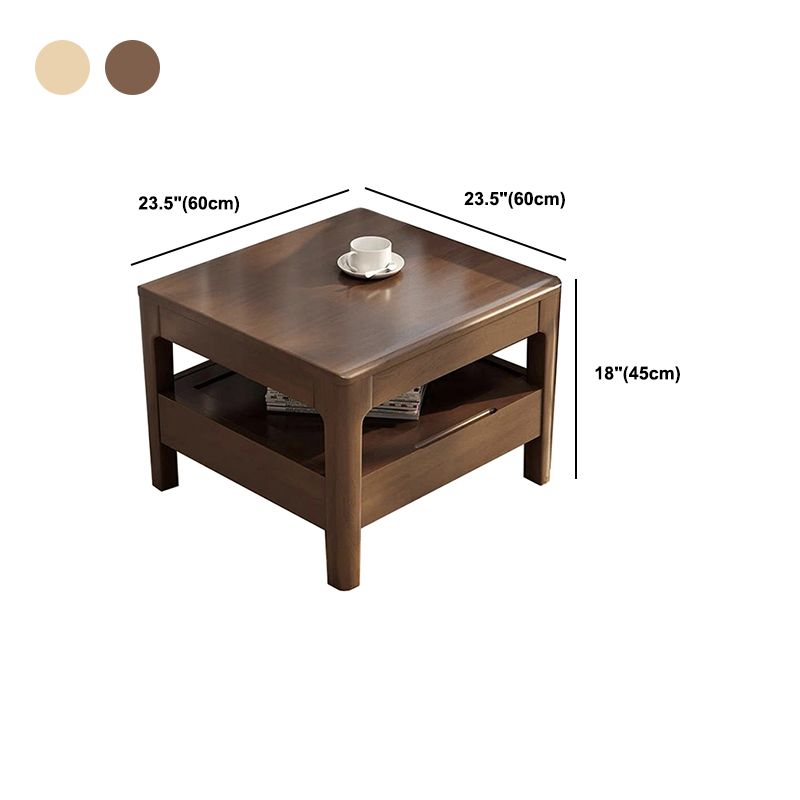 Contemporary 4 Legs Solid Wood with Drawer Rectangular/Square Coffee Table Clearhalo 'Coffee & Accent Tables' 'Coffee Tables' 'coffee_tables' 'furn' 'furn_coffee_tables' 'Furniture' 'Living Room Furniture' 1200x1200_a8fe2341-ebe9-4f17-b2fd-78d3bcce9392