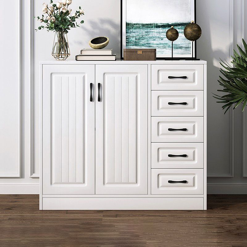 Modern Rectangle White Manufactured Wood Water Resistant Chest