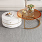 Table basse avec plateau en verre, 2 tables gigognes avec rangement