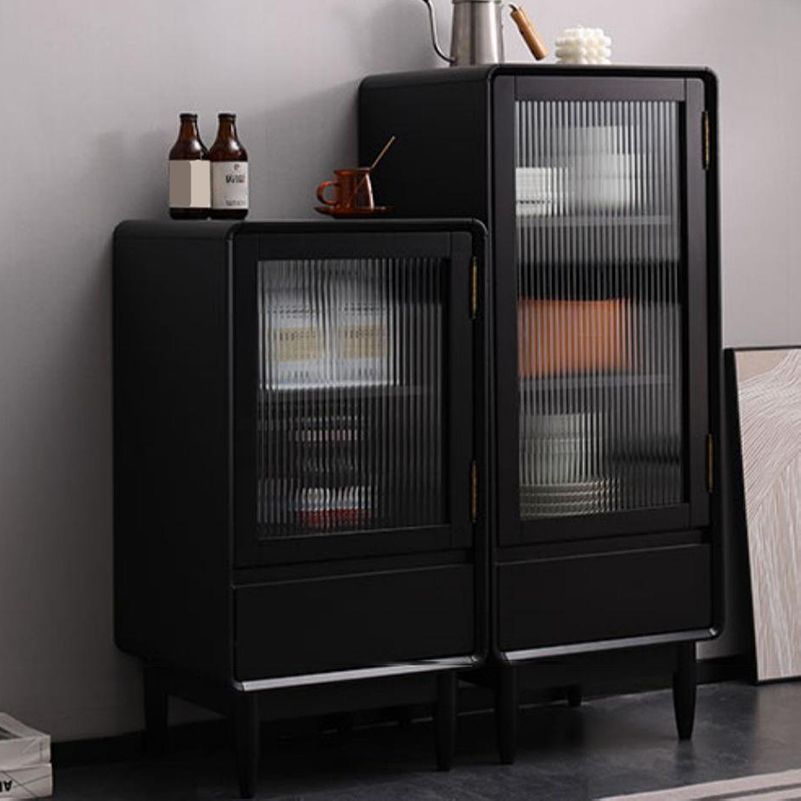 スカンジナビアのディスプレイスタンドは、ドア付きのラバーウッドハッチビュッフェです