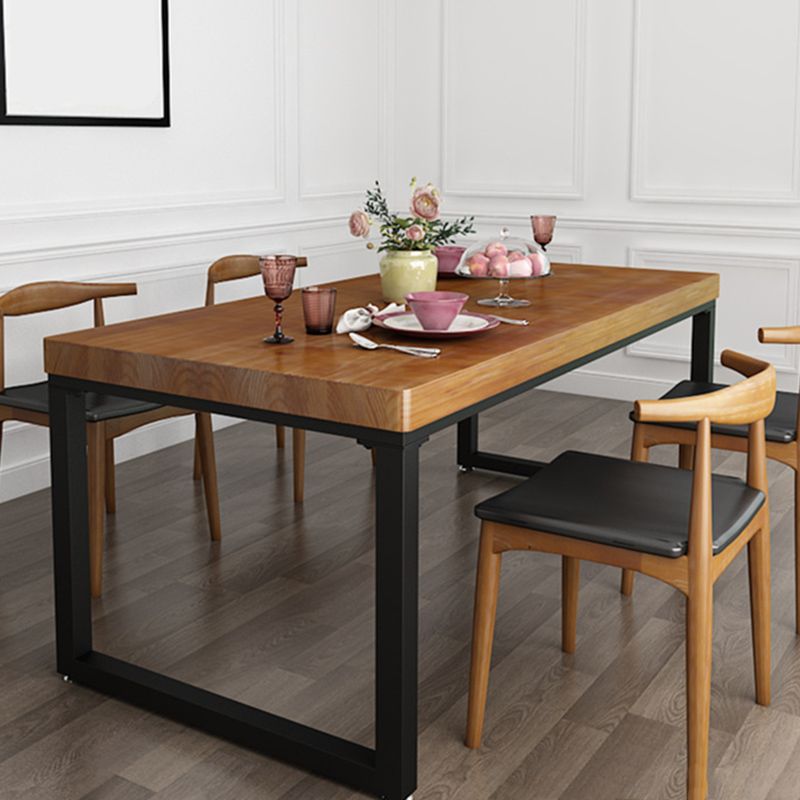 Industrielle 1/2/5 Stück Möbel Massivholz Rechteck Esszimmer Set in Braun