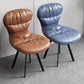 Black Steel Legs Dining Chairs Modern Armless Chair with Faux Leather Upholstered