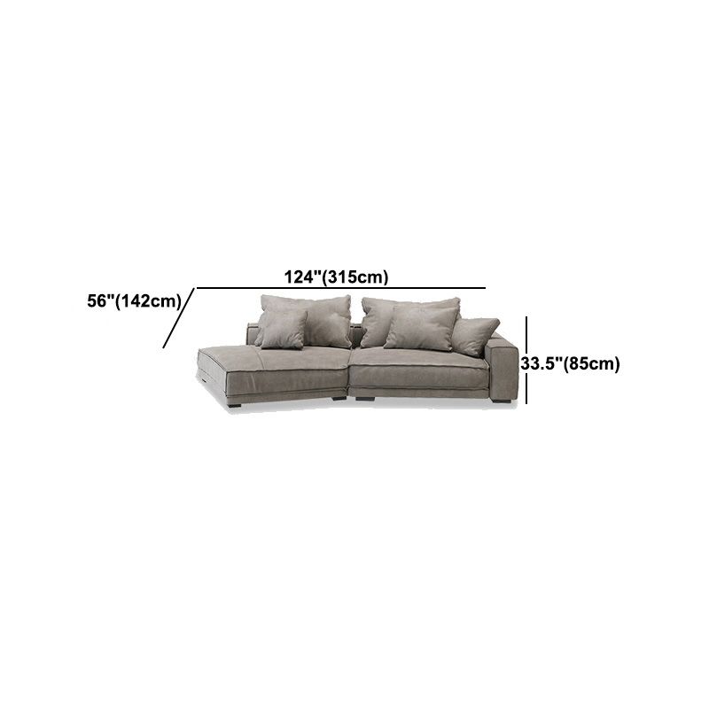 Scandinave Square Brass sectionnelle avec oreiller en arrière pour l'appartement