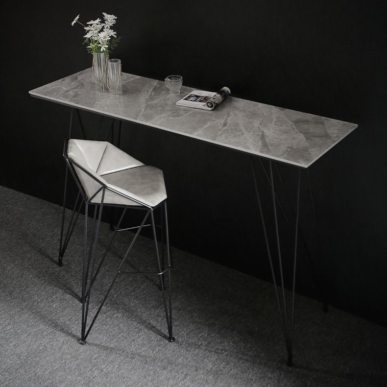 Modern Bar Table Set 1/2/3 Pieces Rectangle Stone Counter Table with High Stools Clearhalo 'Bar Furniture' 'furn' 'furn_home_bar_bar_sets' 'Furniture' 'Home Bars & Bar Sets' 'home_bar_bar_sets' 'Kitchen & Dining Furniture' 1200x1200_a9054825-2638-4f63-9d0e-4f8a8a46dade