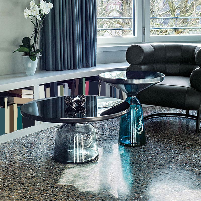 13.7"/20.8" Tall Modern Glass Pedestal Round Table Top Coffee Table Clearhalo 'Coffee & Accent Tables' 'Coffee Tables' 'coffee_tables' 'furn' 'furn_coffee_tables' 'Furniture' 'Living Room Furniture' 1200x1200_a906af58-bdda-486f-b83a-0b2237b322e3