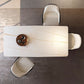 Table à manger rectangulaire en pierre moderne, 4 pieds noirs, pour salle à manger