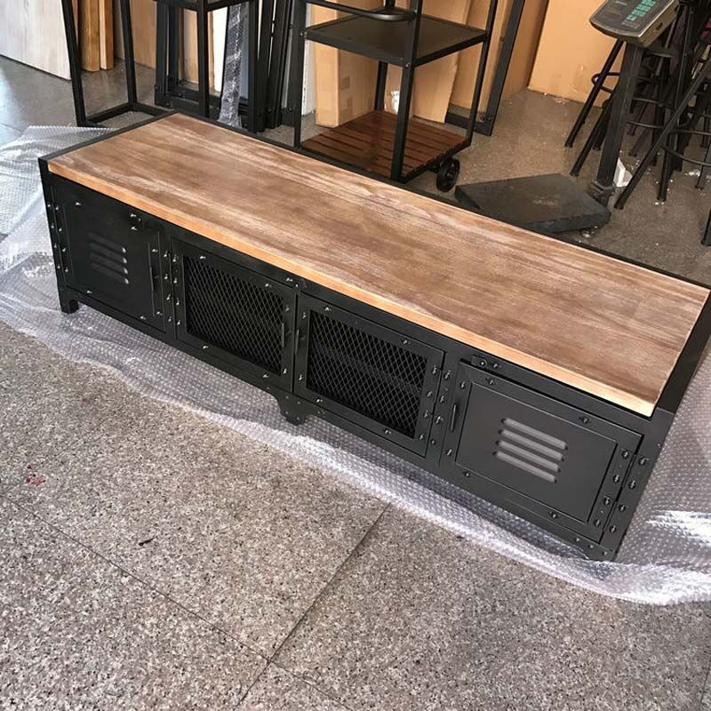 15.75"W TV Stand Enclosed Storage Industrial Style TV Console with 4 Doors Clearhalo 'furn' 'furn_tv_stands_entertainment_centers' 'Furniture' 'Living Room Furniture' 'TV Stands & Entertainment Centers' 'TV Stands & Media Storage Furniture' 'tv_stands_entertainment_centers' 1200x1200_a908eb56-ac2e-48b1-8d69-4c4b7843c4f7