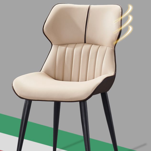 Modern Home Dining Side Chair Leather Armless Dining Chairs (Set of 2) Clearhalo ' kitchen&dining_furn' 'Dining Chairs' 'Dining Tables & Seating' 'dining_chair' 'furn' 'furn_dining_chair' 'Furniture' 'furniture_dining_chair' 'Kitchen & Dining Furniture' 'kitchen' 1200x1200_a909d8f0-336c-45f4-adb9-66815d972080