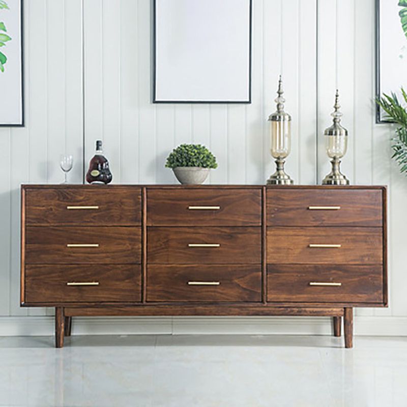 Modern Chest Rectangle 9 - Drawer Bar Pulls Solid Wood Straight Legs Accent Chest Clearhalo 'Cabinets & Chests' 'cabinets_chests' 'furn' 'furn_cabinets_chests' 'Furniture' 'Living Room Furniture' 1200x1200_a90b5bac-77fb-45d8-a65f-cf7fce2546bc